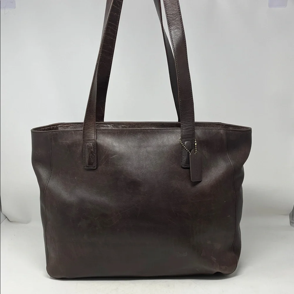 VINTAGE COACH 1997 LEGACY ZIPPER TOP TOTE CALFSKIN LEATHER MADE IN ITALY - Picture 1 of 17